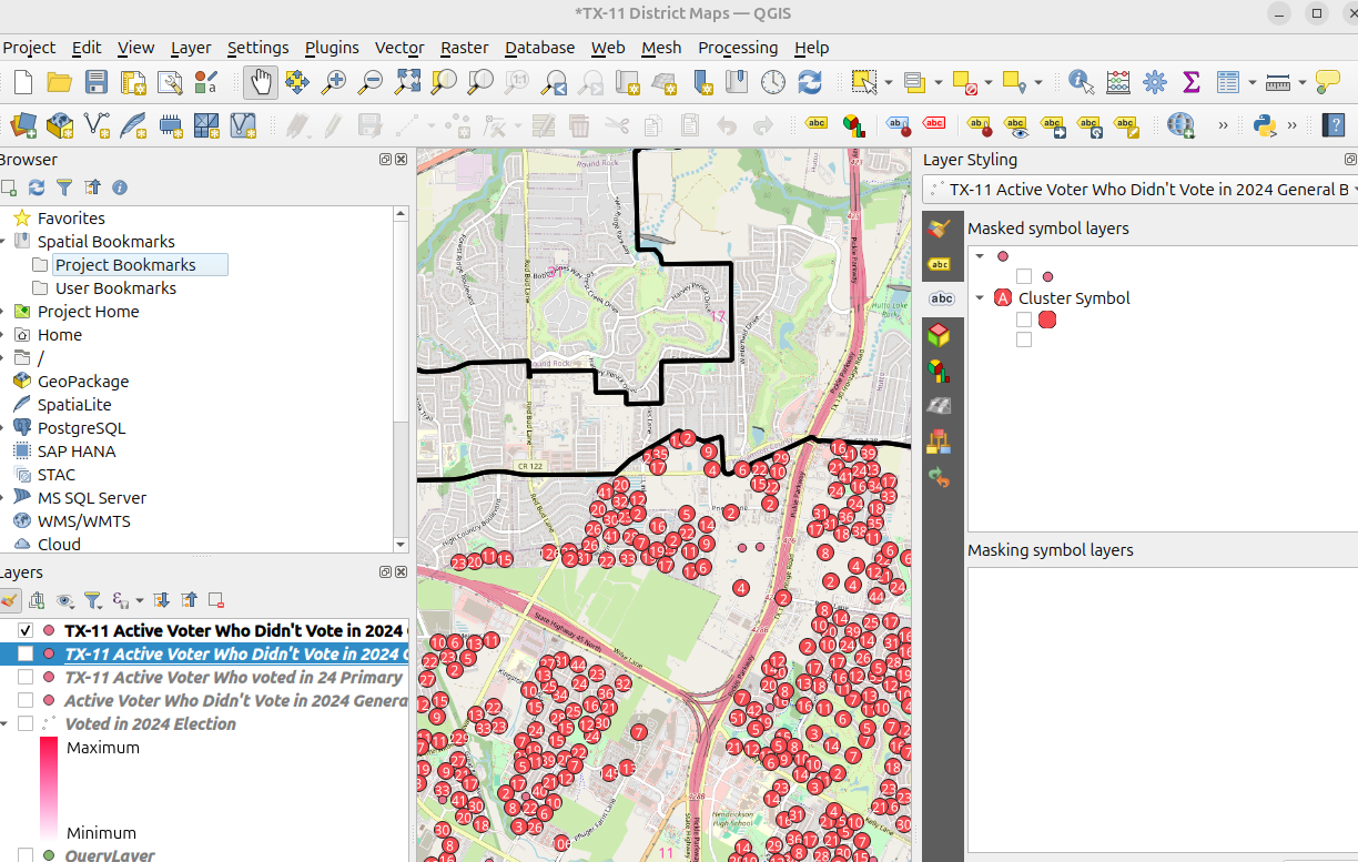 A screenshot of a QGIS application